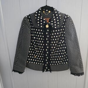 Tory Burch Polka Dot Jacket Size 6 – Designer, Preppy, Mod, Retro Vibes